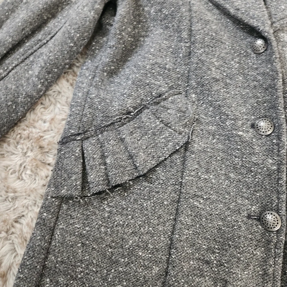 Free People Ellington Duster Coat In Charcoal Gray‎ Wool Blend Button Front